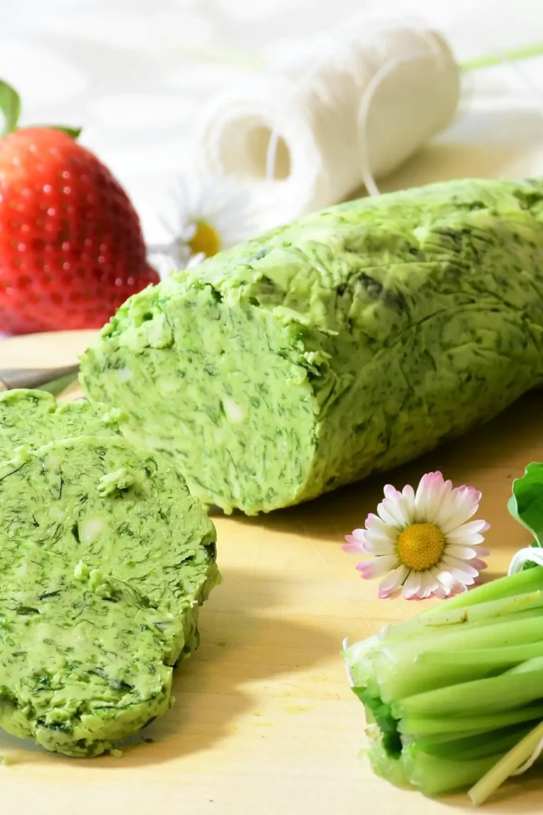 German wild garlic butter with decoration